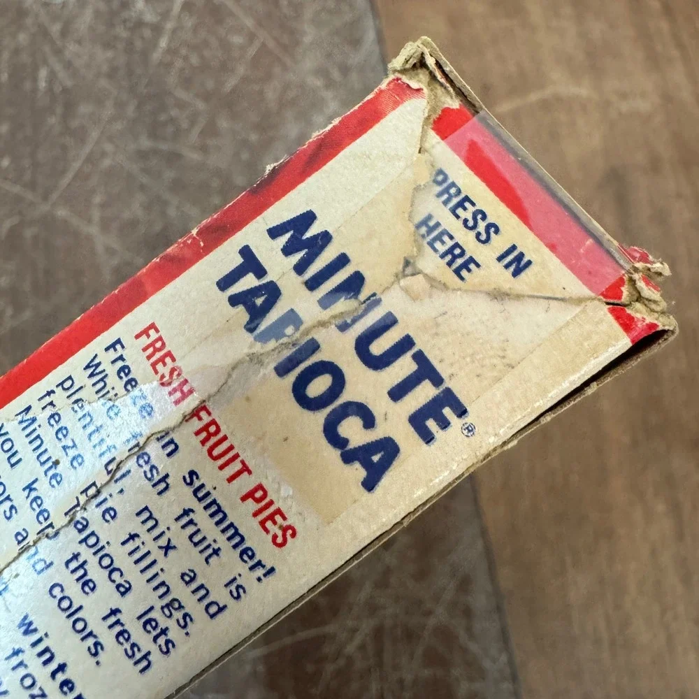 Vintage Minute Tapioca Box General Foods Kitchen Decor Empty Box‎